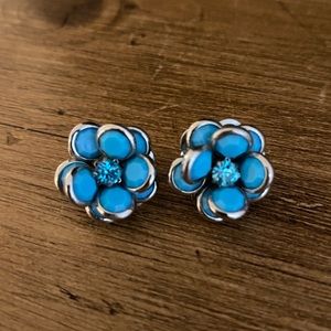 Blue flower earrings